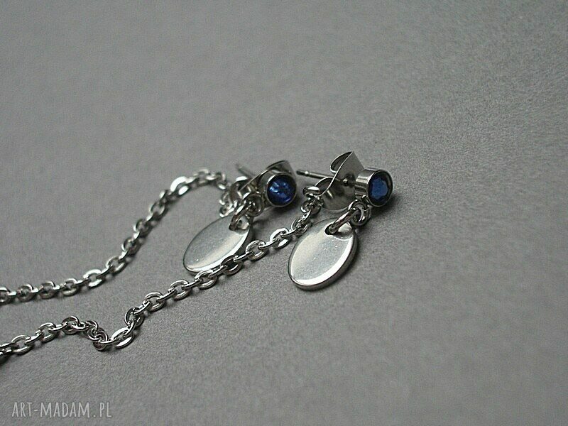 Kolczyki Alloys Collection Idianki Sapphire ze stali szlachetnej i Swarovski