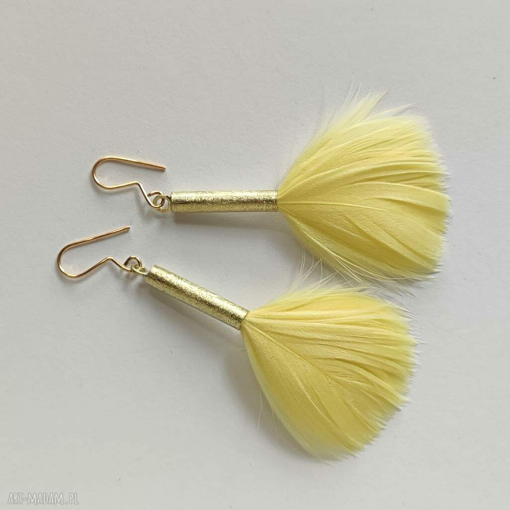 Kolczyki Piórko z mosiądzu zmatowionego