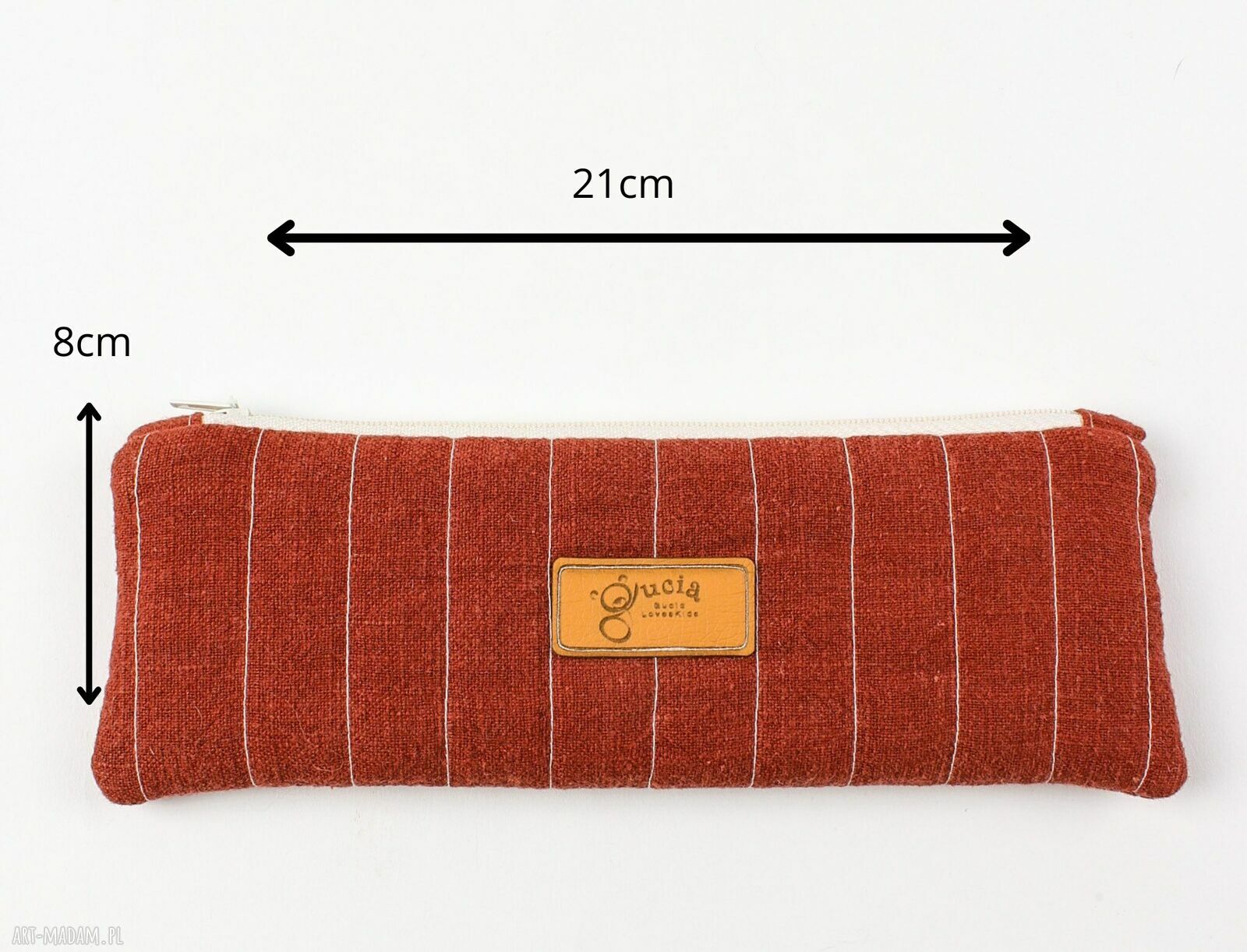 Piórnik lniany - mini kosmetyczka i etui podróżne z zamkiem