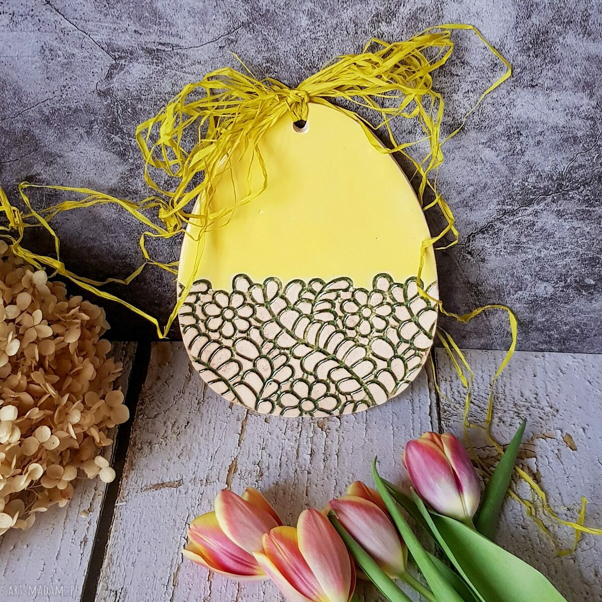 Pisanka XL z ażurem - ceramiczna dekoracja wielkanocna