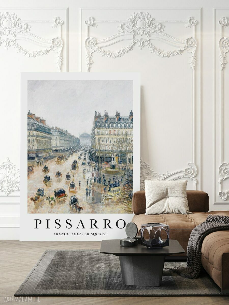 Plakat Pissarro French Theater Square 50x70 cm - dekoracja ścienna bez ramy