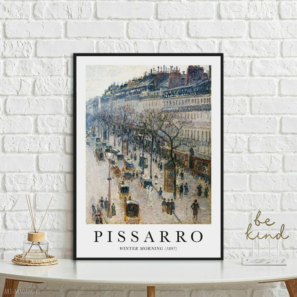 Pissarro Winter Morning - plakat 50x70 cm, bez ramy