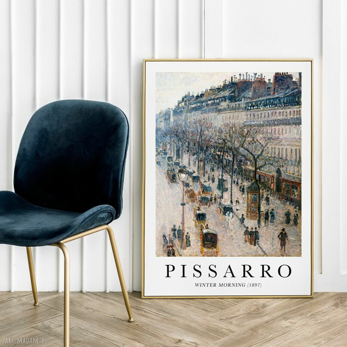 Plakat Pissarro "Zimowy poranek" 30x40 cm - paryski klimat