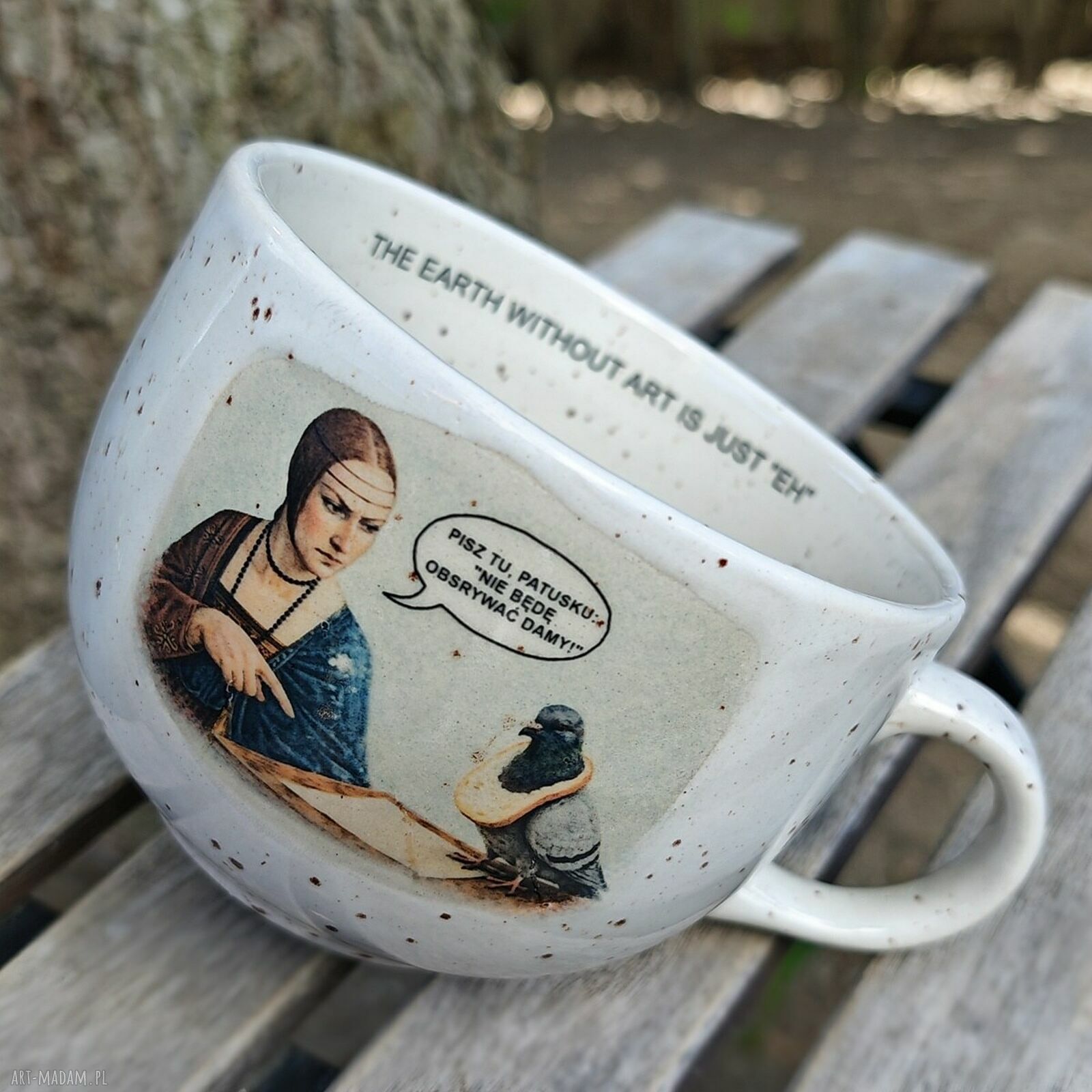 Pisz tu, patusku - kubek ceramiczny 600 ml XXL Monifaktura