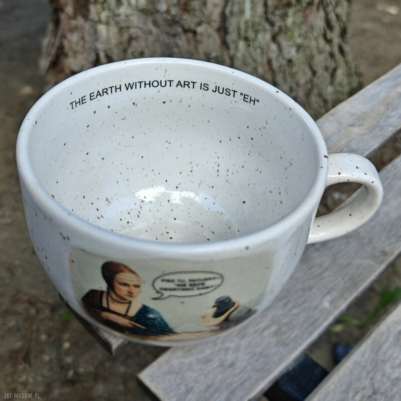 Pisz tu, patusku - kubek ceramiczny 600 ml XXL Monifaktura