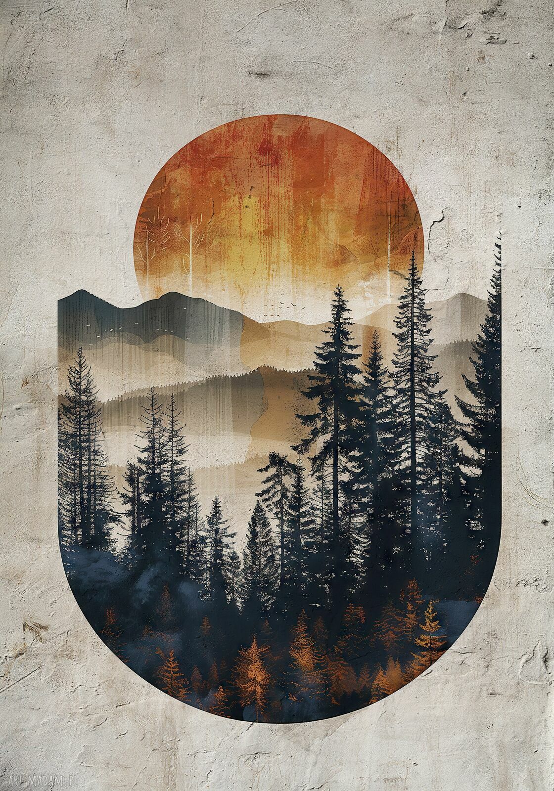 Plakat 30x40 cm - Abstrakcyjny las 2 -0745