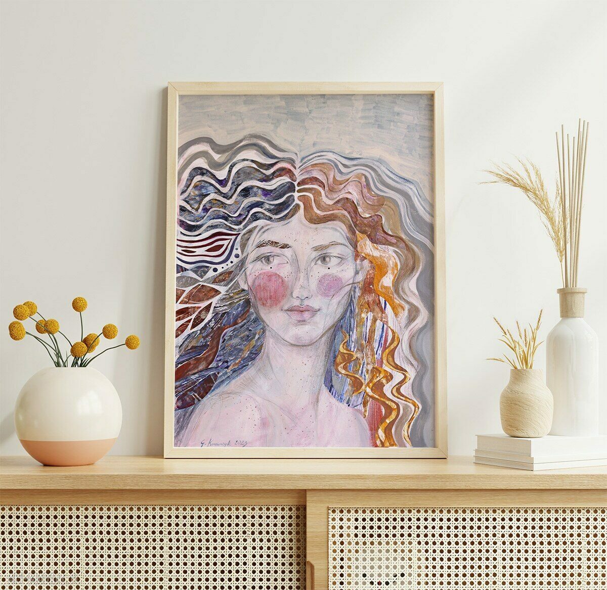 Plakat 30x40 cm - Piegowata kobieta (twarz)