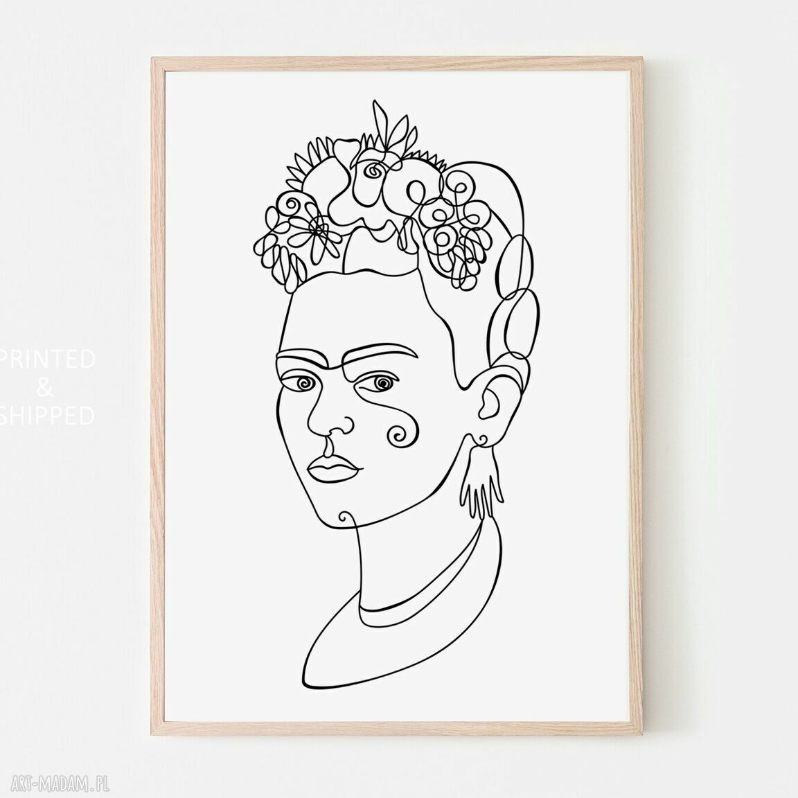 Plakat 30x40 cm Frida kreska 2 - minimalistyczny portret Kahlo