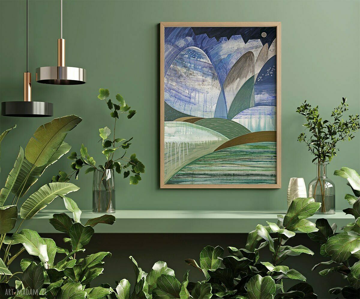 Plakat 30x40 cm: Górski pejzaż - abstrakcja