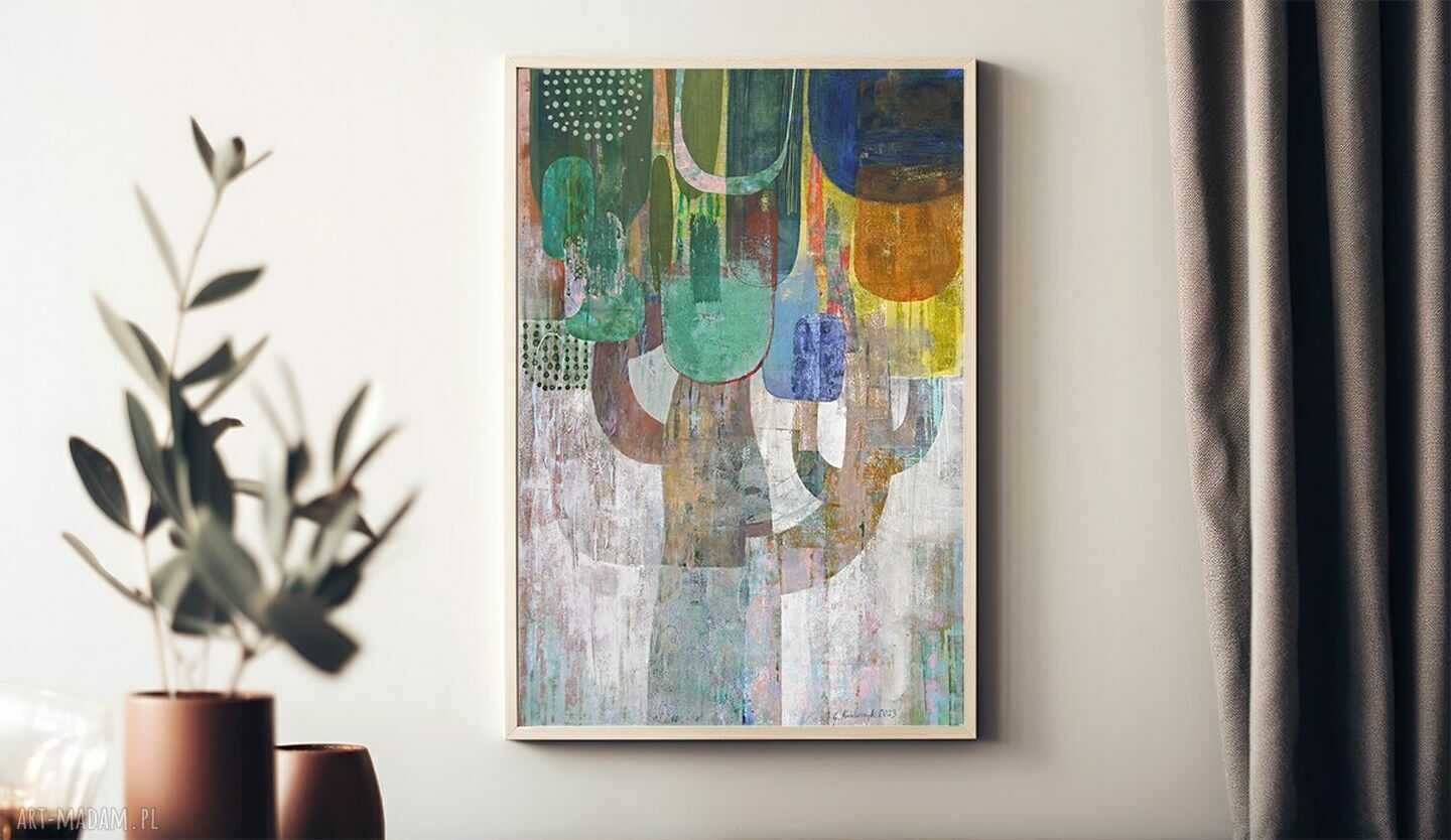 Plakat 30x40 "Sekrety drzewa II" - nowoczesna grafika botaniczna w kolorze turkusowym