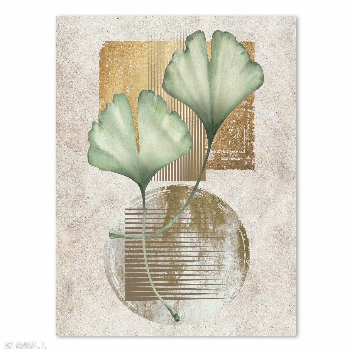 Plakat 40x50 cm - Abstrakcja liść miłorzębu