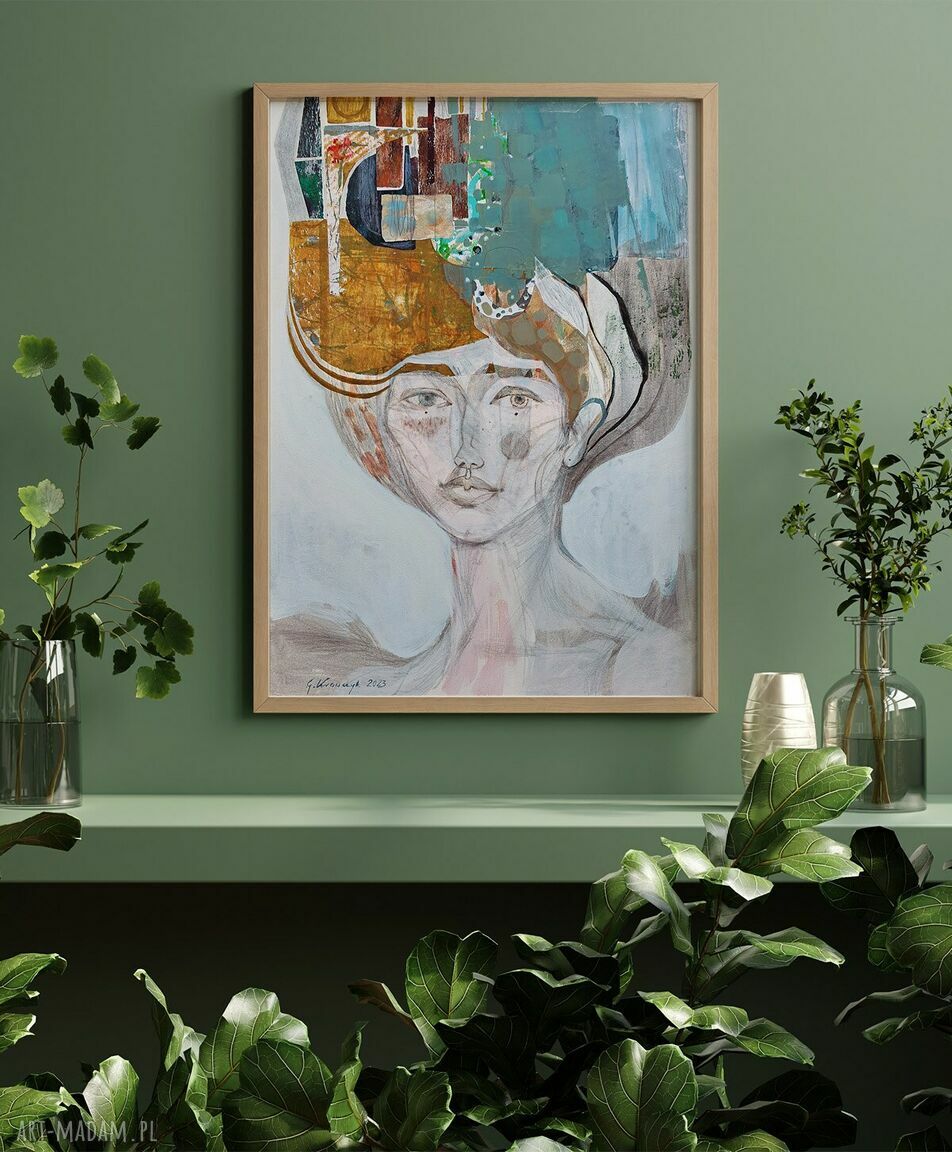 Plakat 40x50 cm - Kobieta nie z tej epoki - portret kolorowy