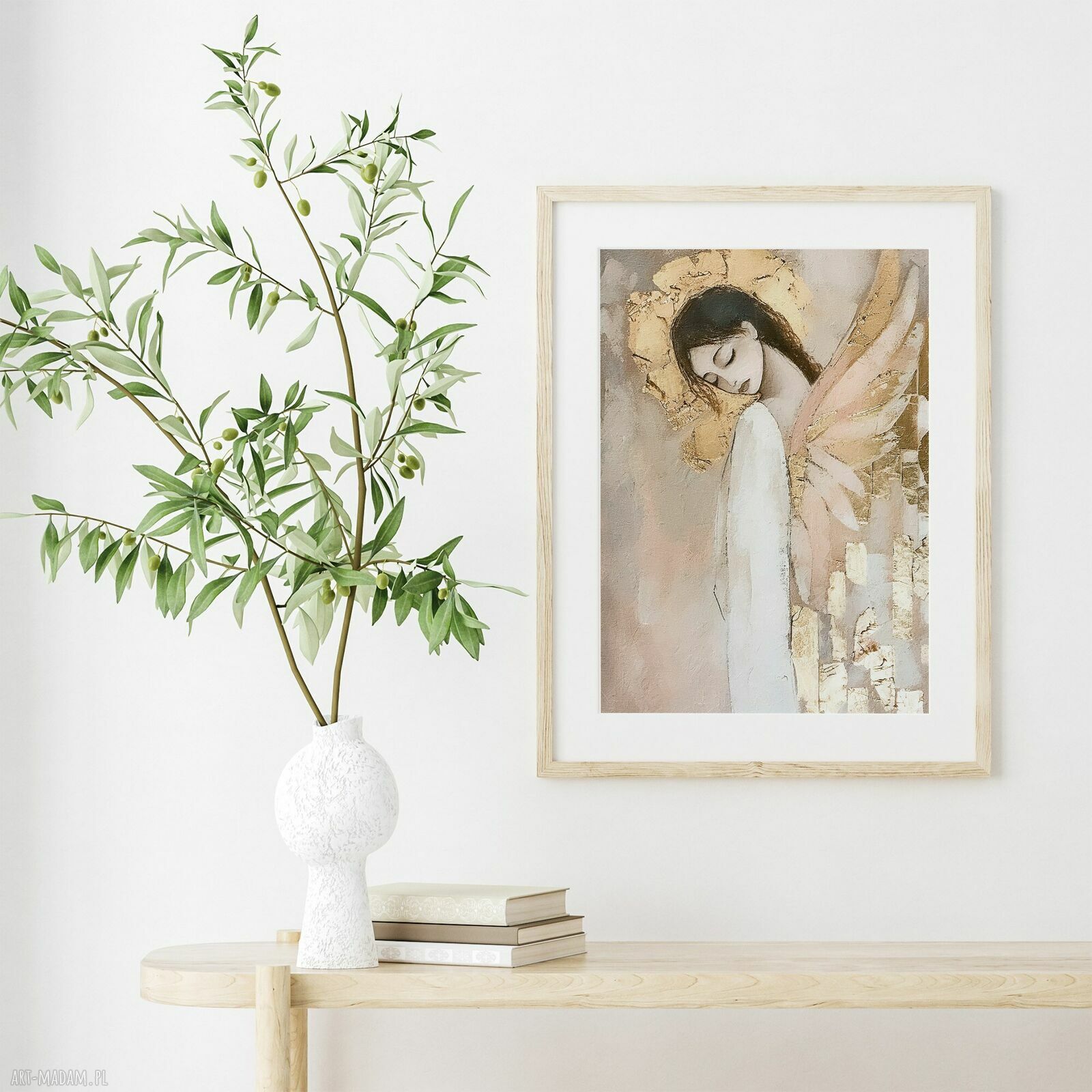 Plakat 40x50 cm Śpiący Anioł - anioł w kobiecym wydaniu