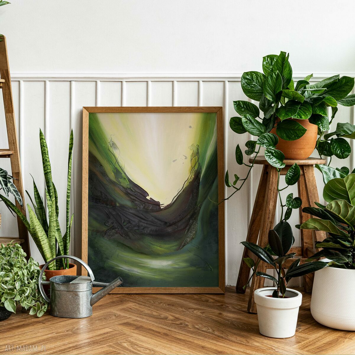 Plakat 40x50 cm - Abstrakcja Zielona Głębia (bez ram)