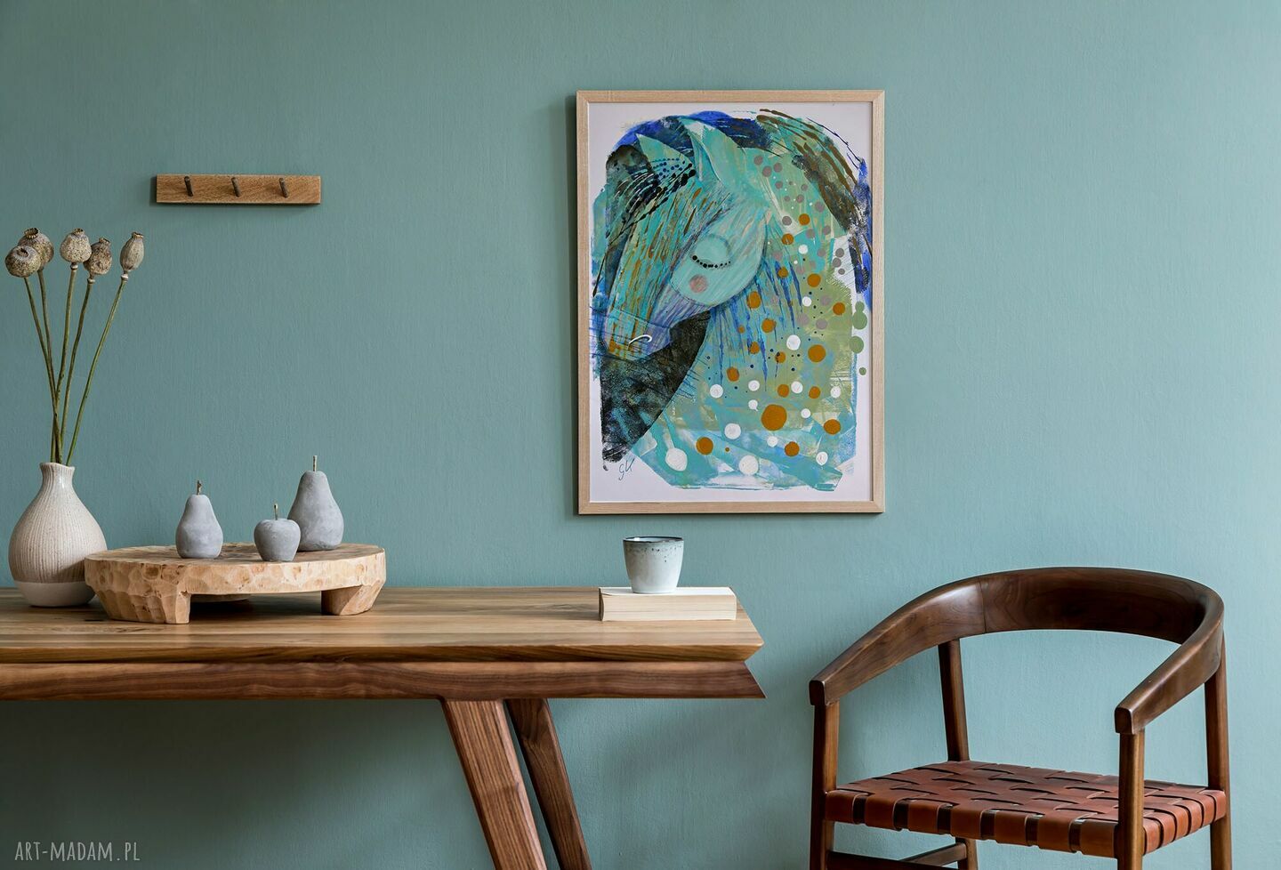 Plakat 40x50 cm Konik blue - turkusowa ilustracja