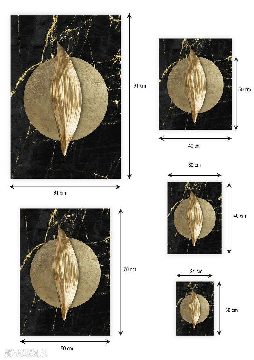 Plakat 50x70 cm - geometryczna abstrakcja z liściem GC-21-735