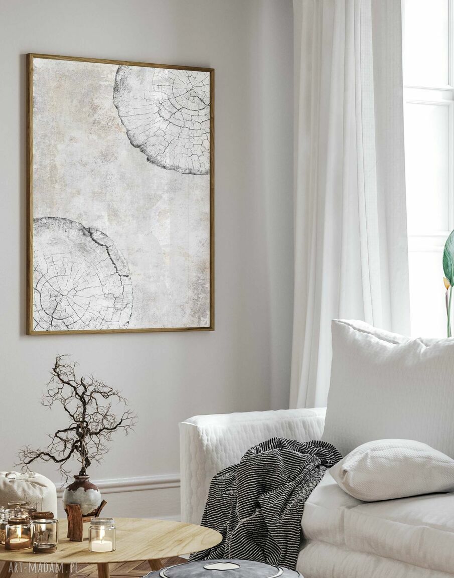 Plakat 50x70 cm Delikatny wzór drewna w stylu Natura i Wabi-Sabi