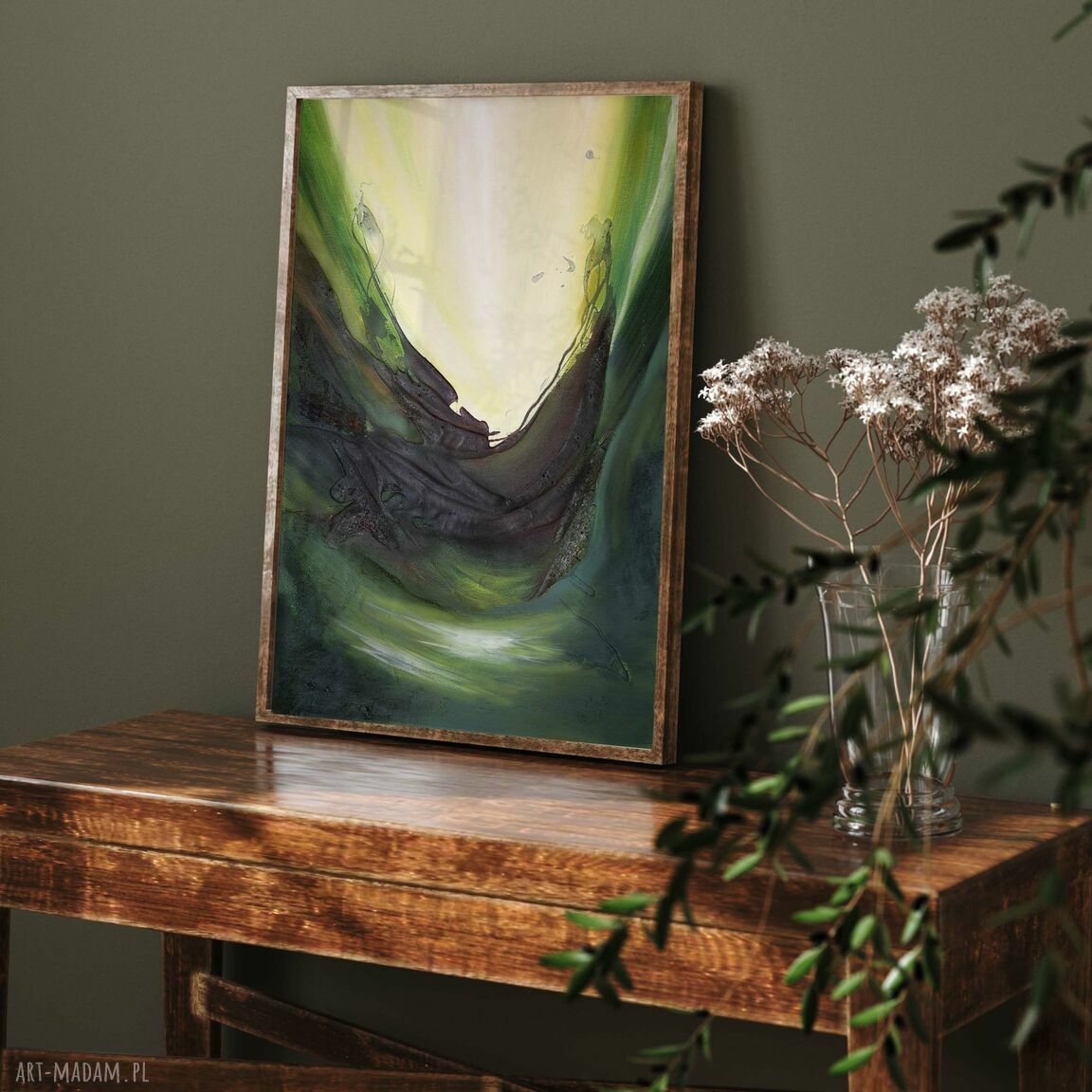 Plakat 50x70 cm - Zielona głębia abstrakcji
