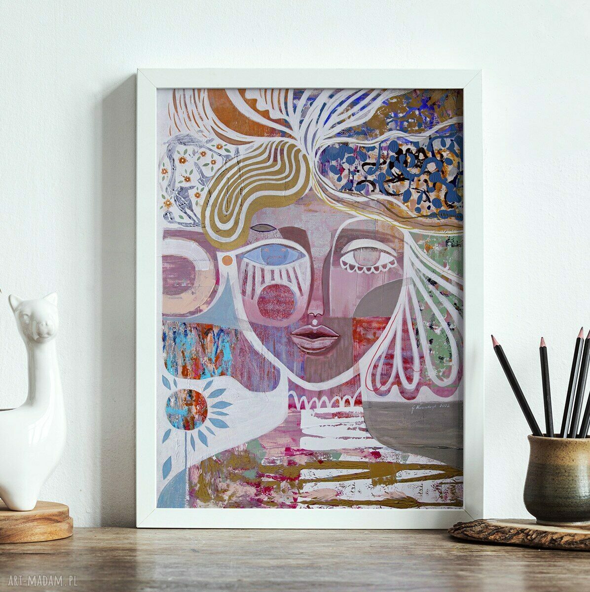 Plakat 50x70 cm - Stokrotka (kobieca twarz)