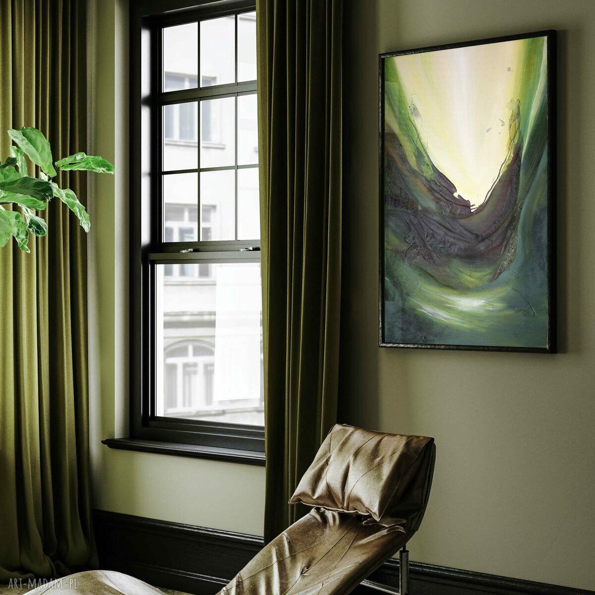 Plakat 50x70 cm - Zielona głębia abstrakcji