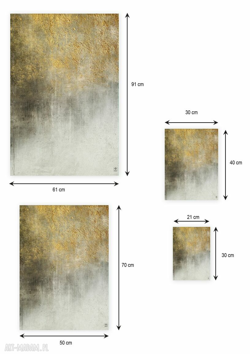 Minimalistyczny plakat 50x70 cm ze złotą abstrakcją GC-20 - 435