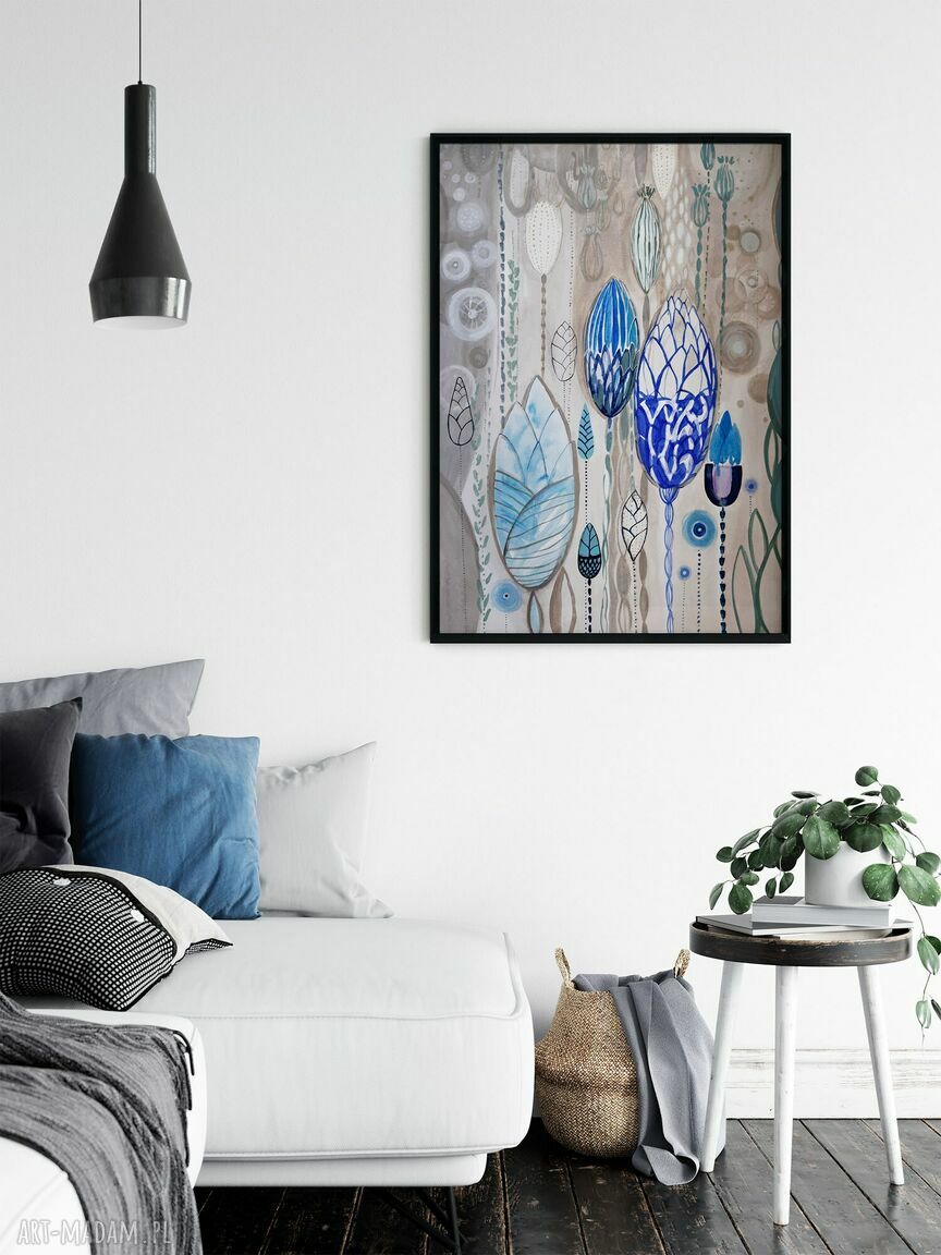 Plakat 50x70 cm - Błękitna łąka II