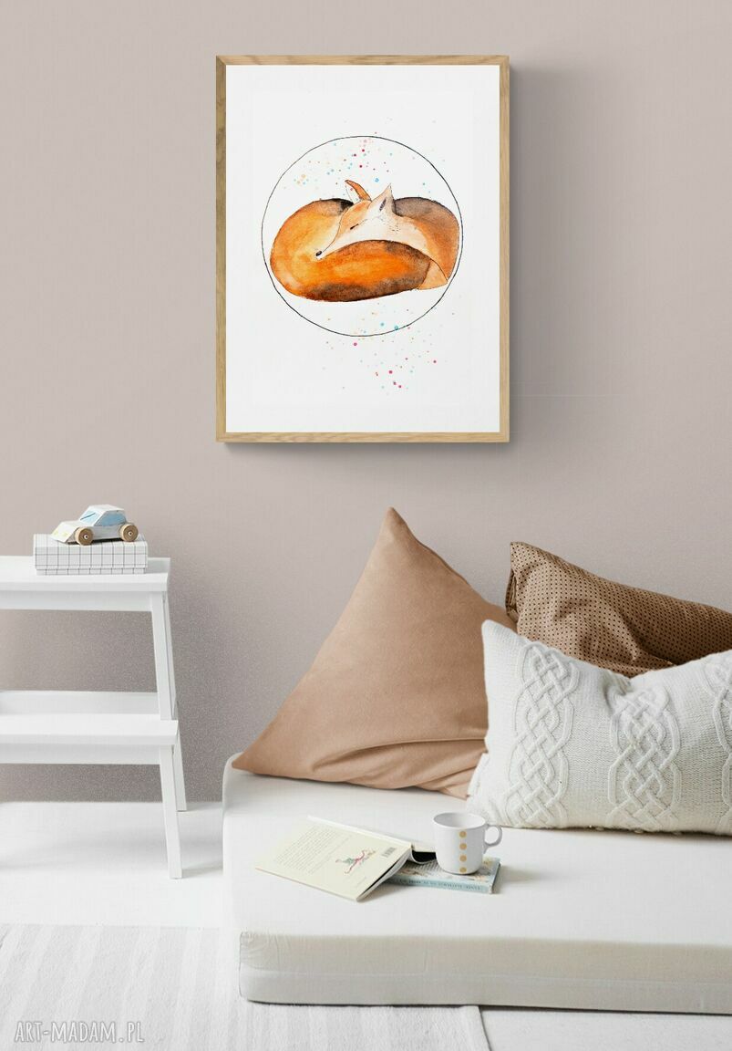 Plakat 50x70 Rudy Lisek - dekoracja dziecięca do pokoju dziecka