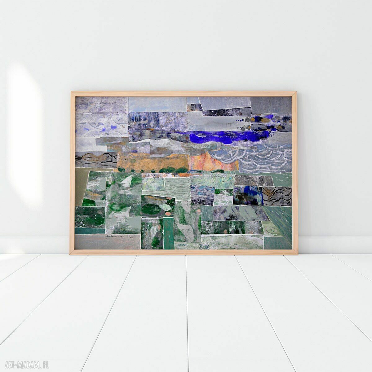Plakat 50x70 cm - Pejzaż abstrakcyjny w zieleni