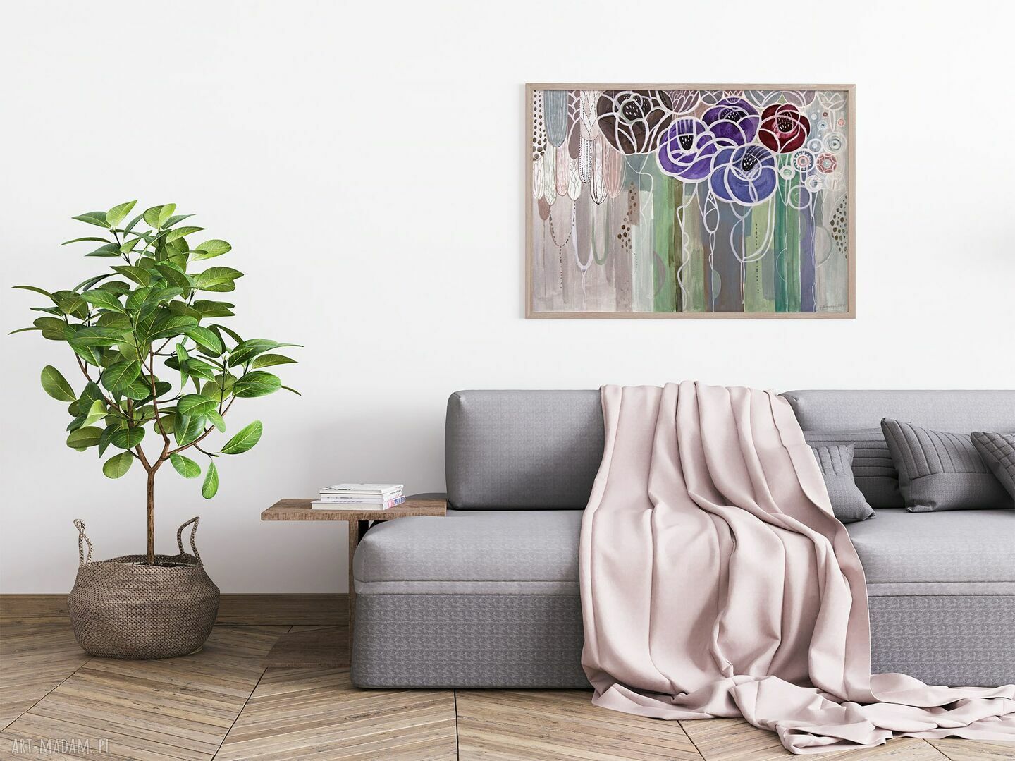Plakat 50x70 cm Peonie - nowoczesny kwiatowy obraz