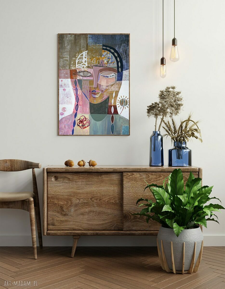 Plakat 50x70 cm - Dama z przymrużeniem oka