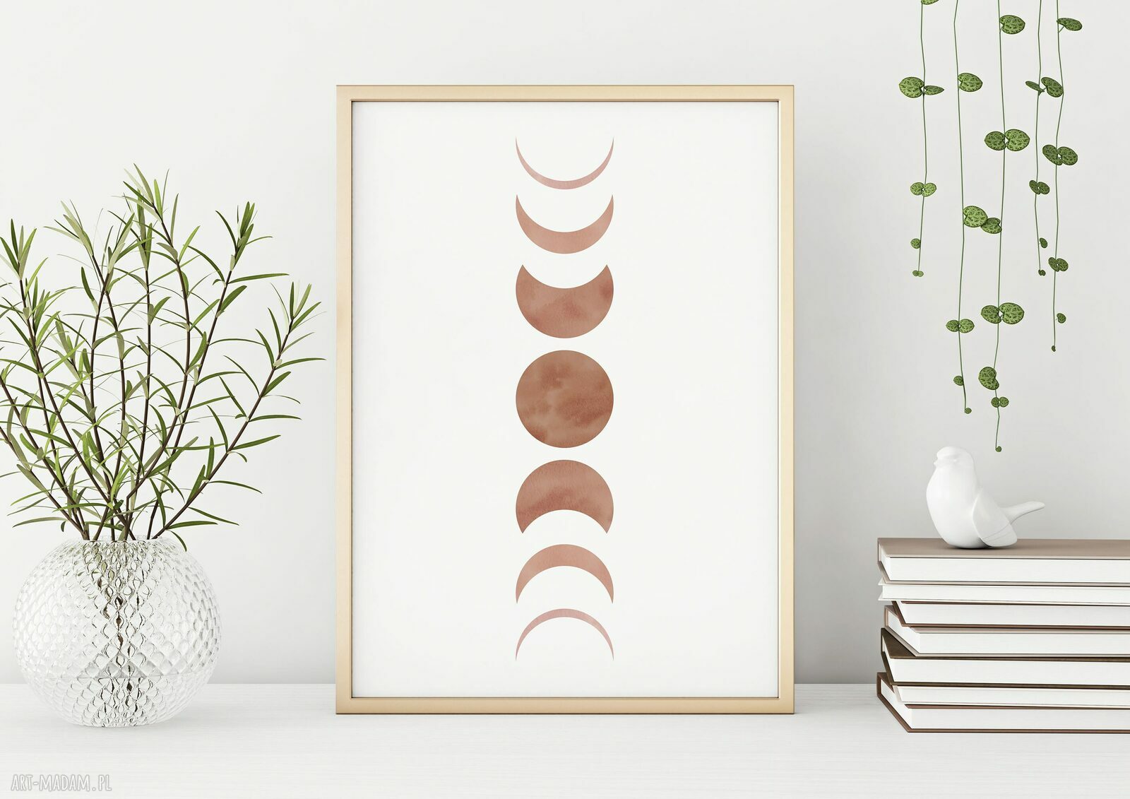 Plakat 50x70 cm - fazy księżyca boho