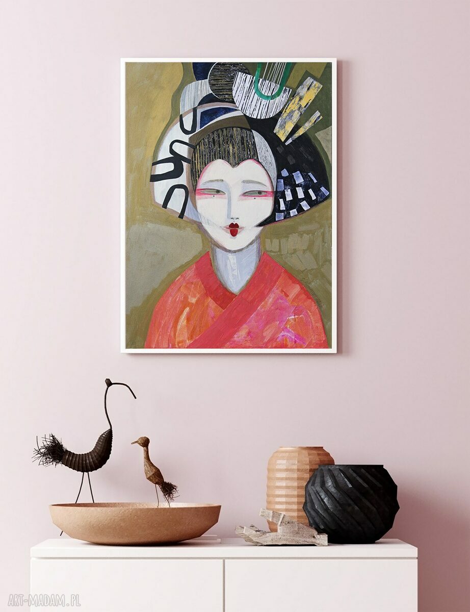 Plakat 50x70 Gejsza - kobieta portret