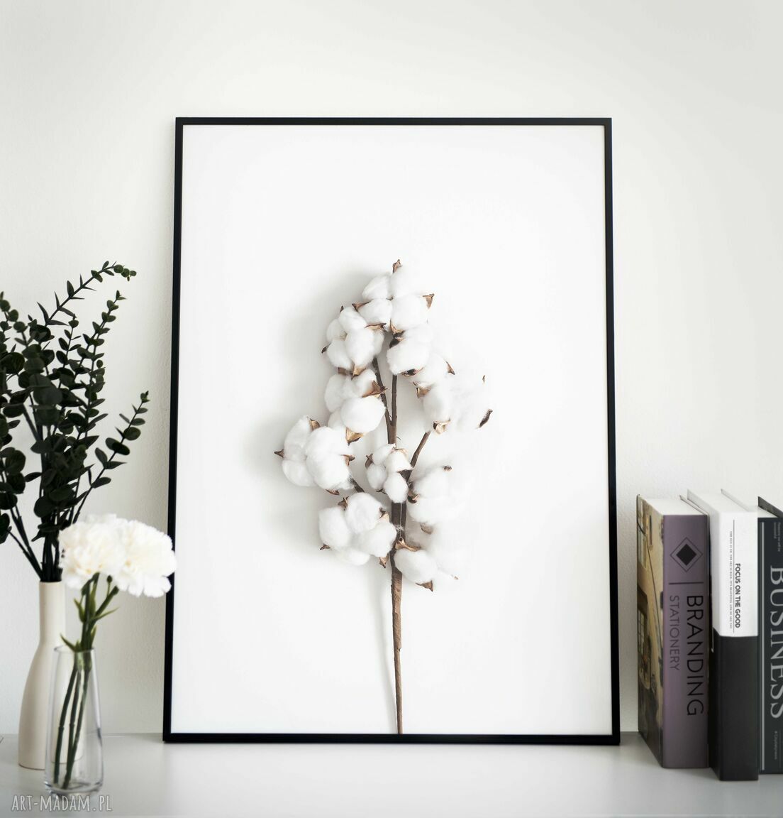 Plakat 50x70 cm - Białe Pąki Bawełny