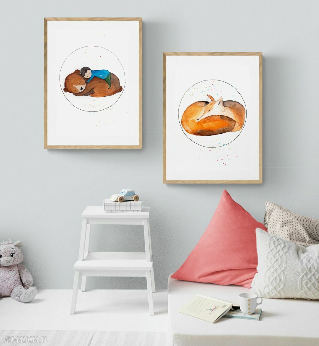 Plakat 70x100 cm Rudy lisek - dekoracja dziecięca