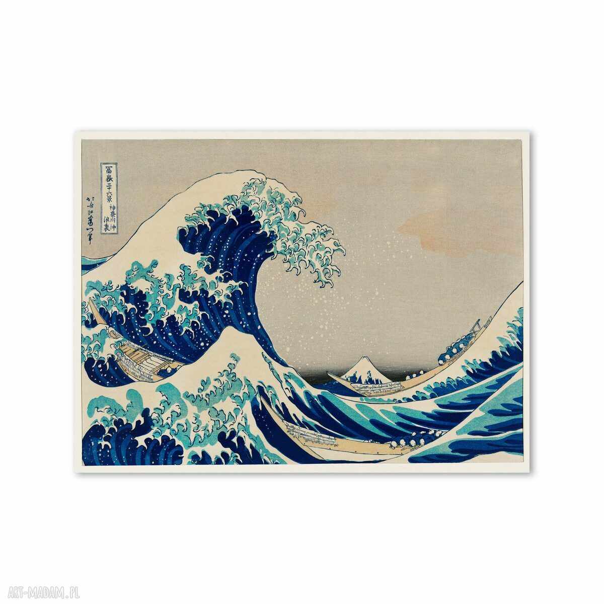 Plakat 91x61 cm Hokusai - Wielka fala w Kanagawie - retro na ścianę