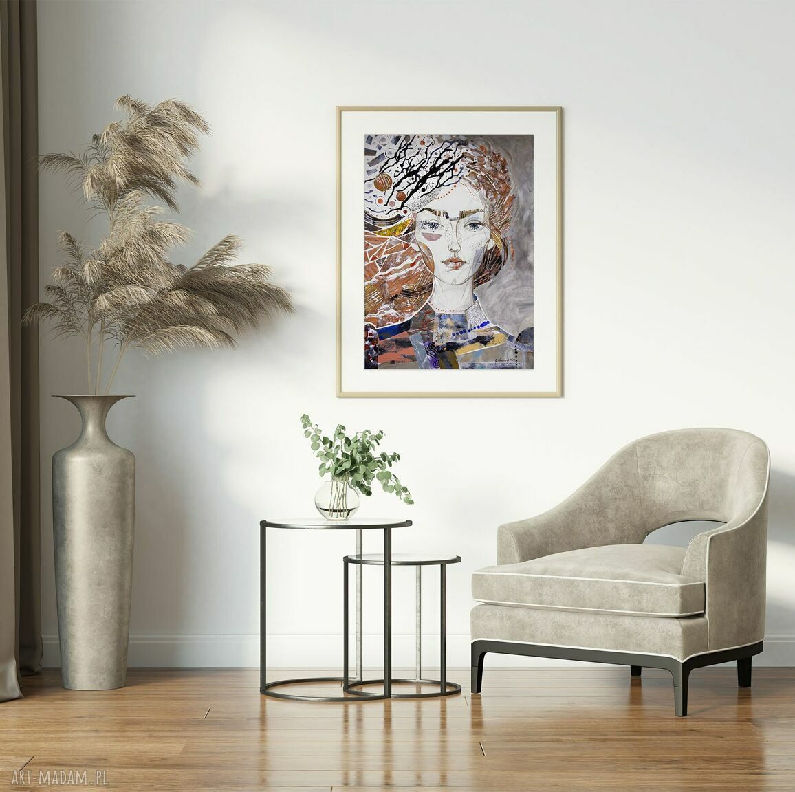 Plakat A2 Niespokojny wiatr - portret kobiety