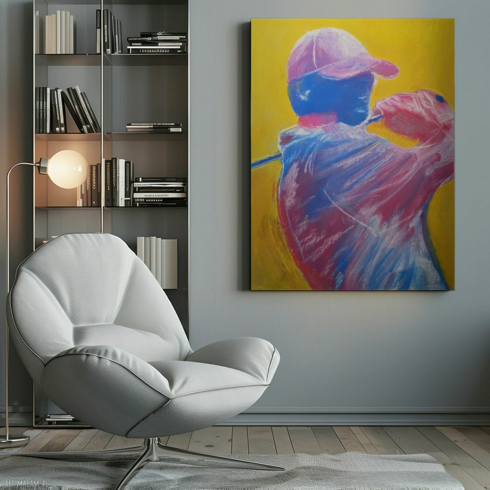 Plakat A3 Golfista - reprodukcja pasteli suchych na matowym papierze