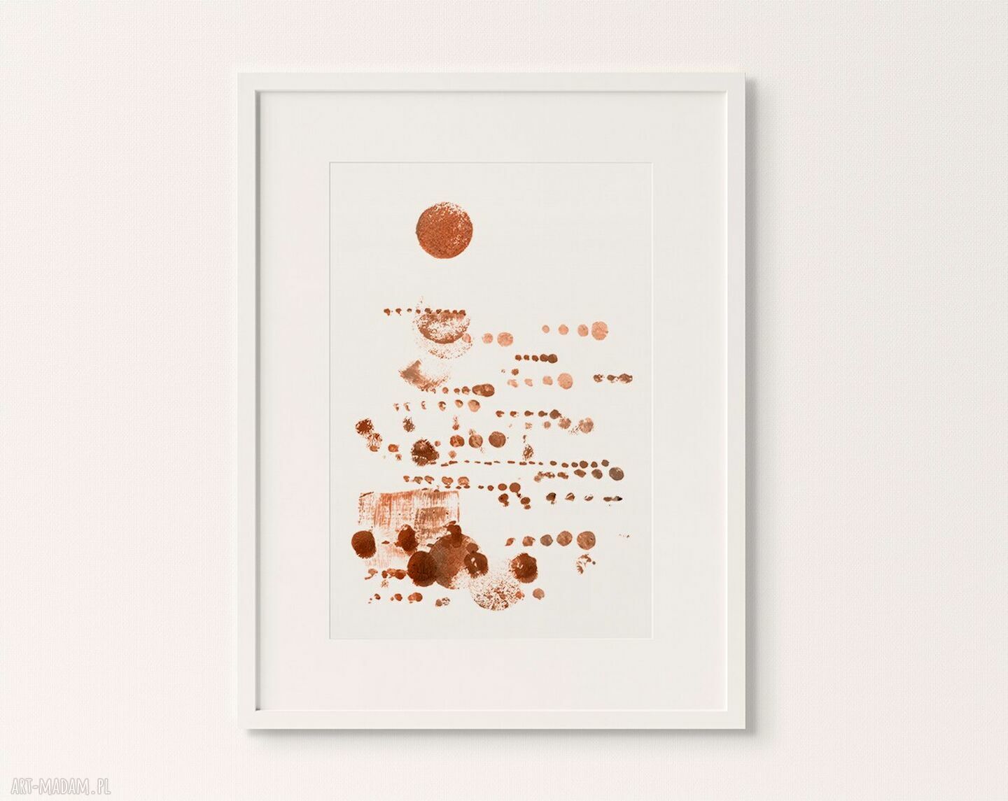 Plakat A3 Zachód Słońca Boho - minimalizm w ciepłych barwach