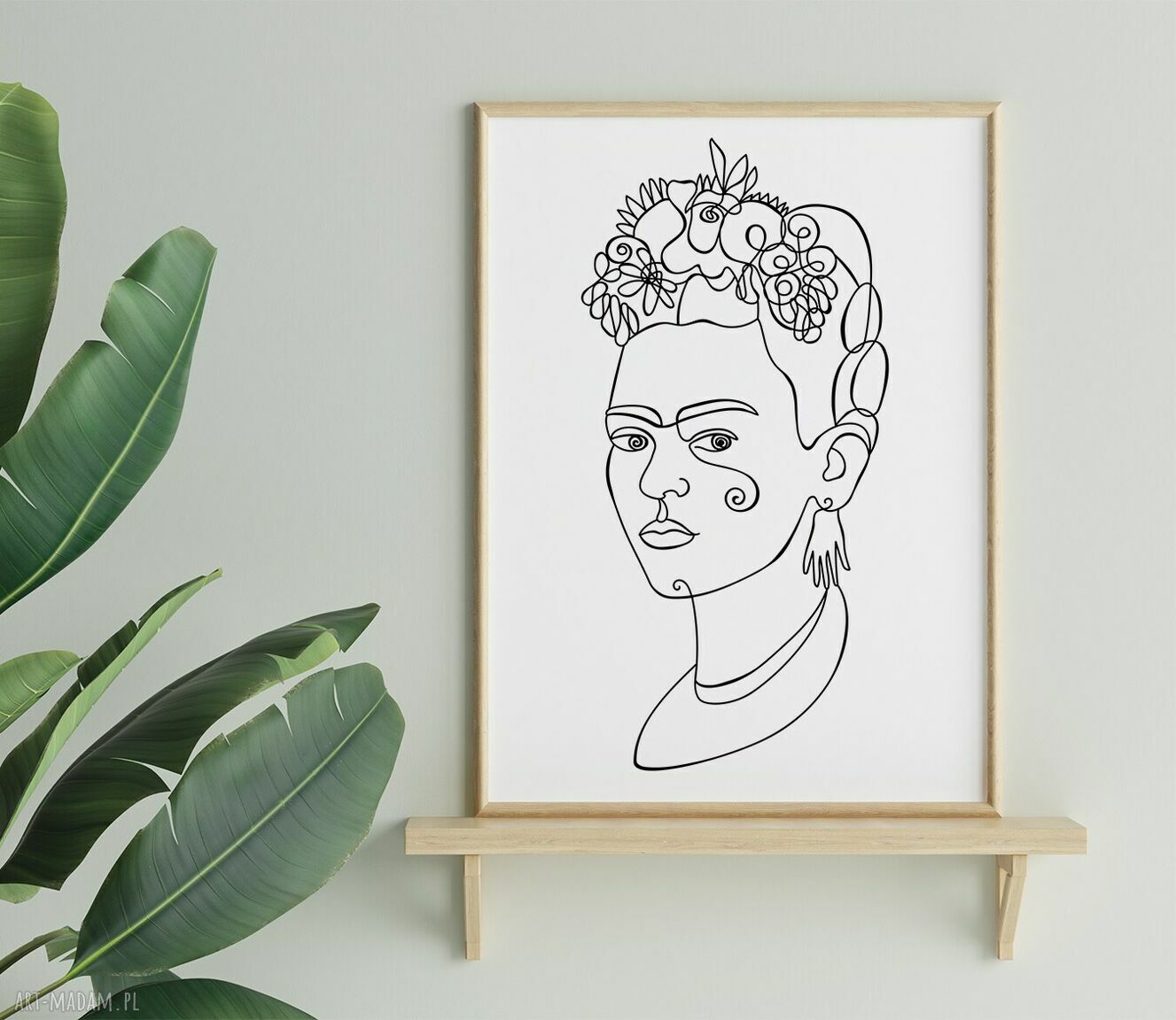 Plakat A4 Frida Kahlo „kreska 2” - czarno-biały minimalizm