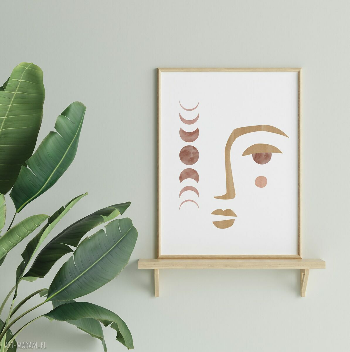 Plakat A4 Twarz Boho - fazy księżyca
