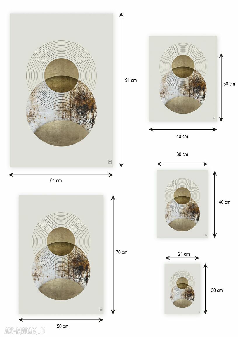 Plakat abstrakcja z kołami w kolorach ziemi 50x70 cm w stylu skandynawskim