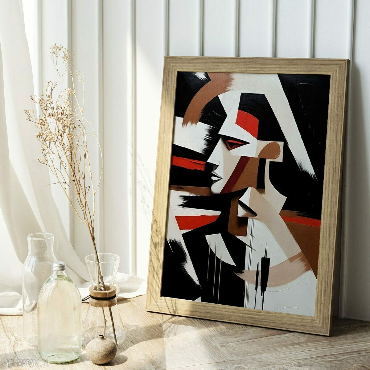 Modny plakat Abstrakcja z profilu 50x70 cm - elegancki akcent do Twojego salonu