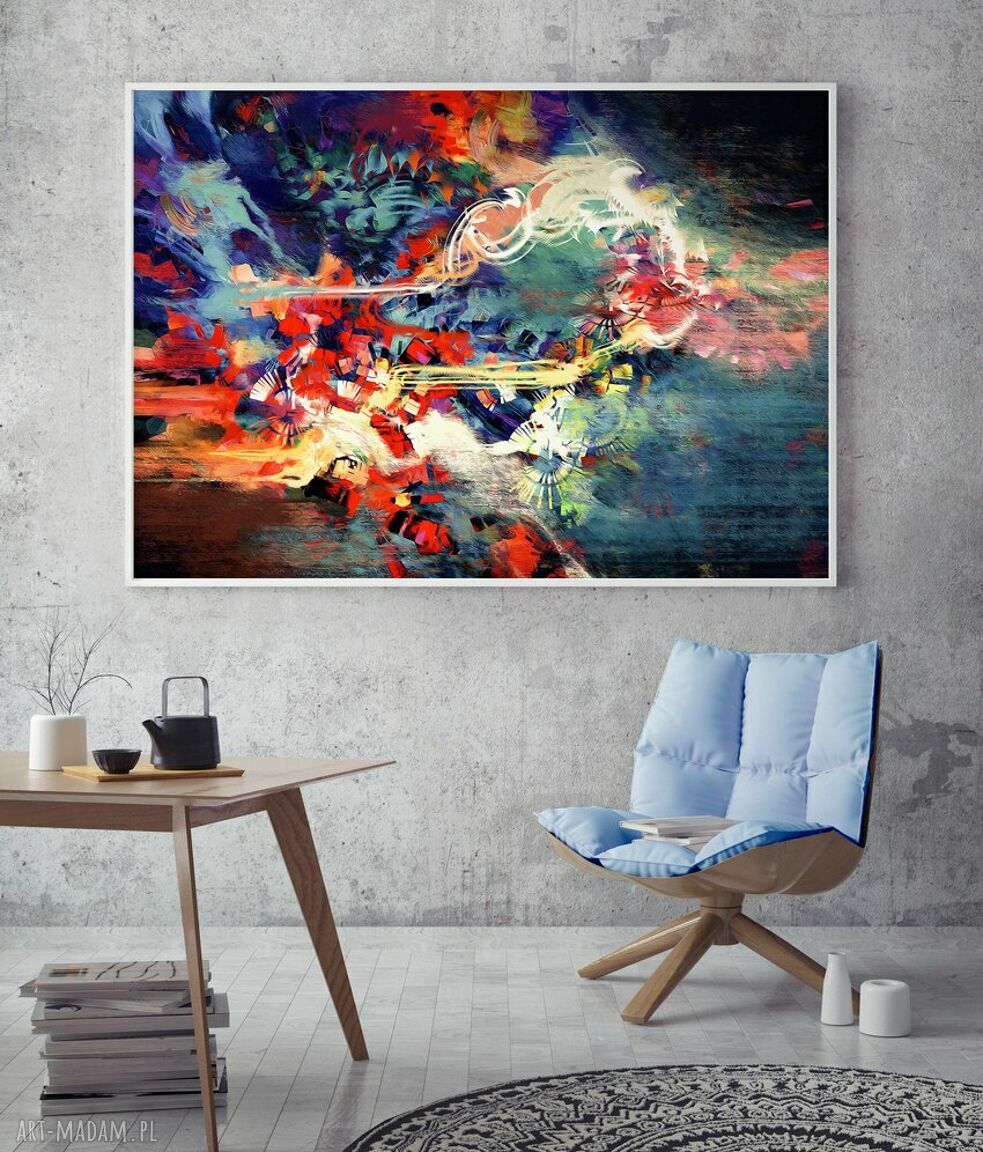 Plakat abstrakcja 70x100 cm - autorska grafika do salonu