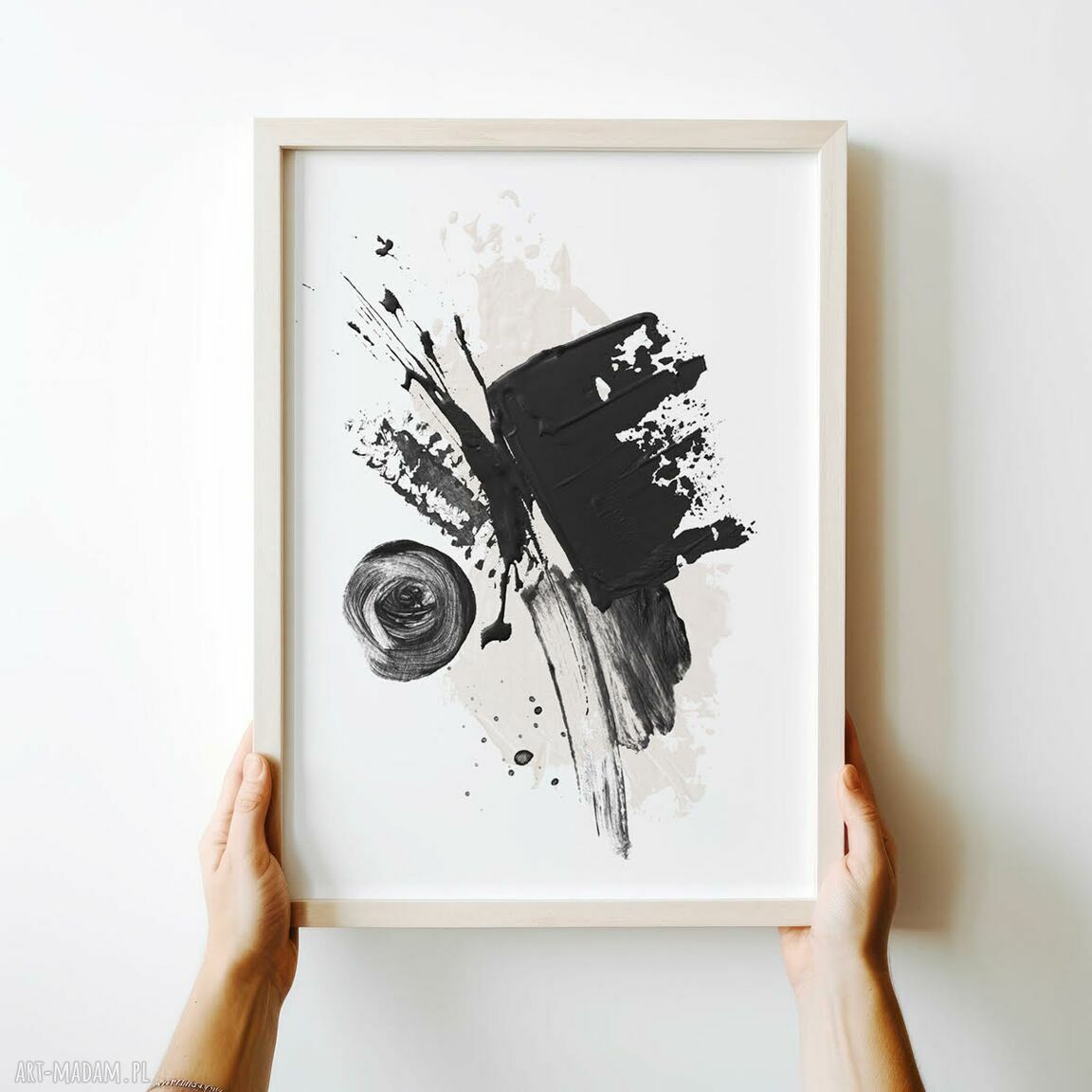 Plakat czarno-biały z różą 50x70 cm - abstrakcja Hogstudio
