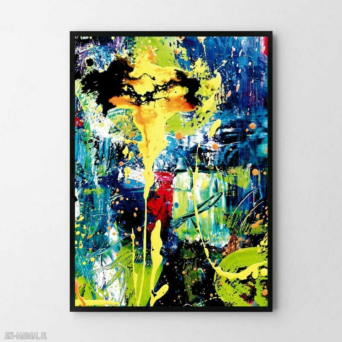 Plakat abstrakcja fluo 50x70 cm - nowoczesna dekoracja do salonu i sypialni