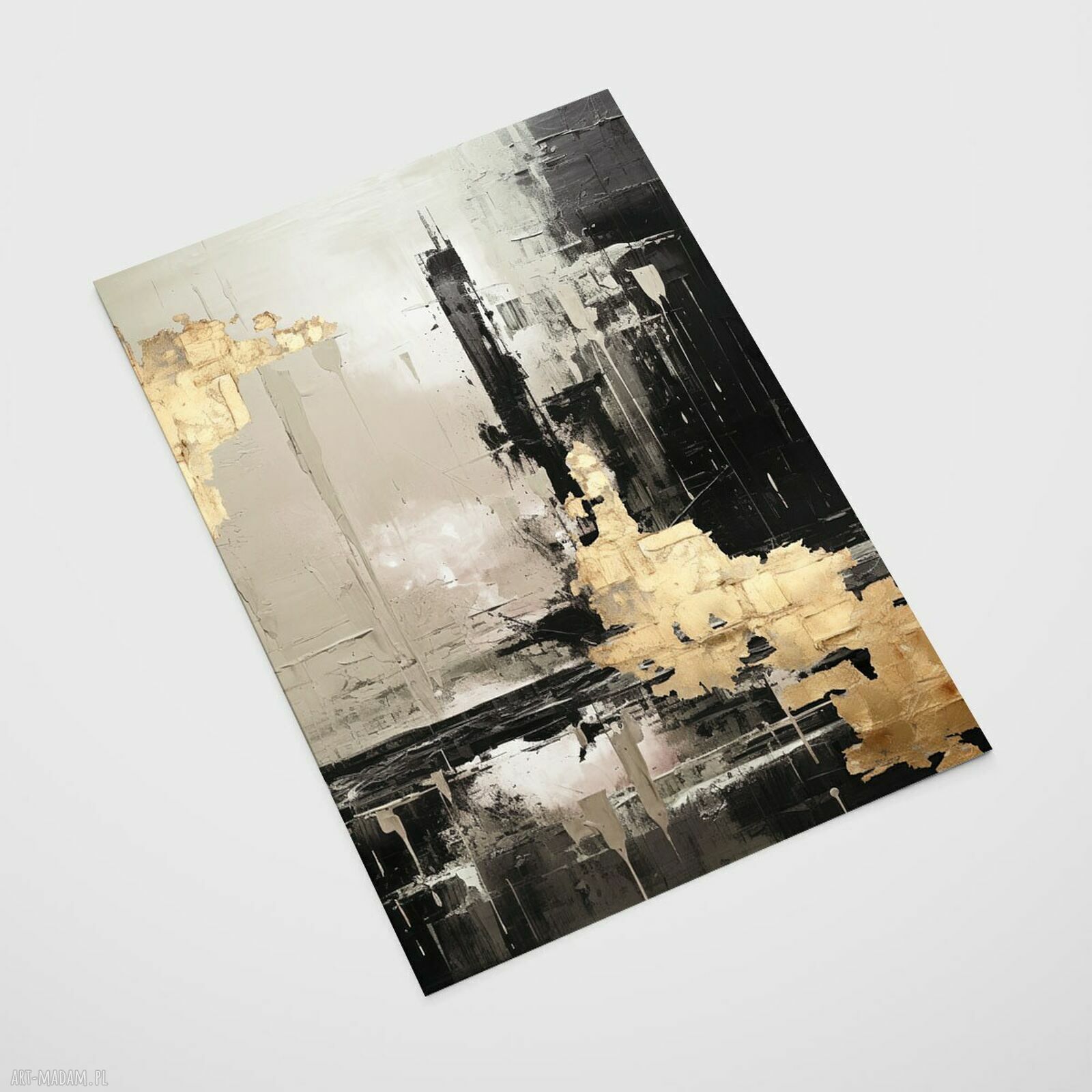 Plakat abstrakcja ze złotem - format 30x40 cm