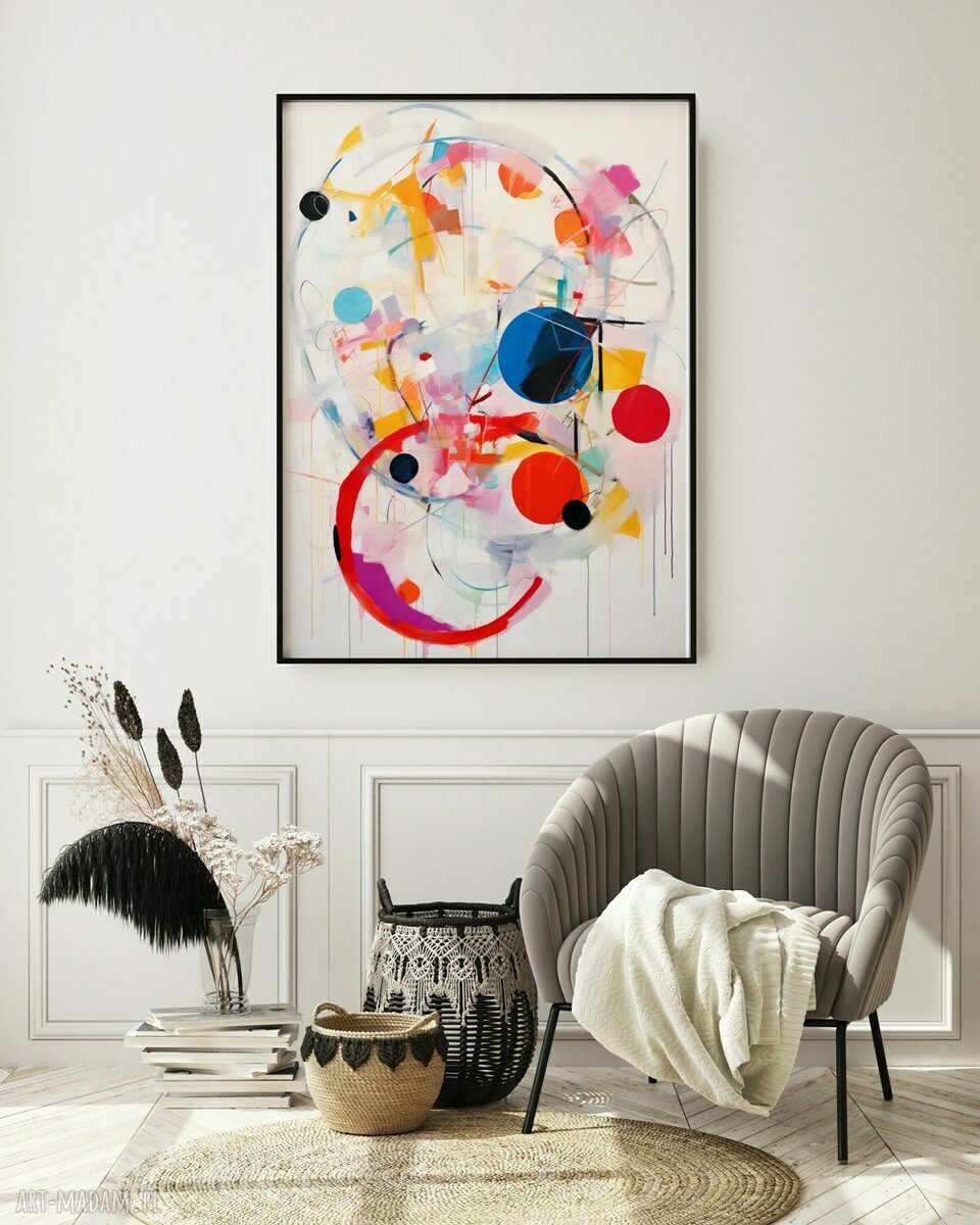 Plakat abstrakcja kosmicznie kolorowa 50x70 cm - modny prezent do wnętrz