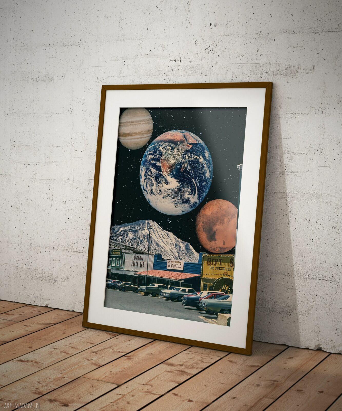 Plakat Amerykański Sen A3 (29,7x42 cm) - kolaż USA i kosmos