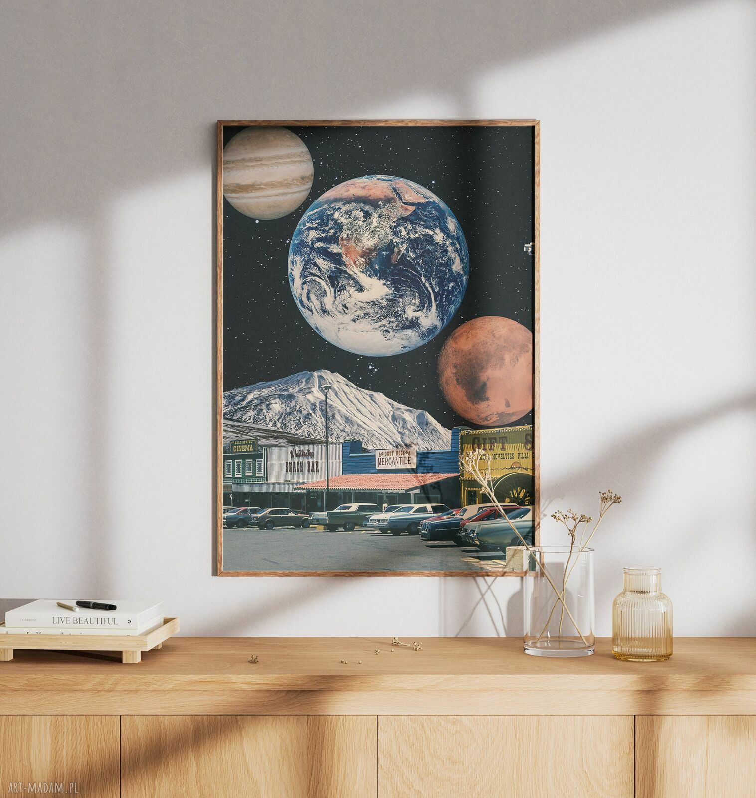 Plakat „Amerykański Sen” 50x70 cm - surrealistyczny kolaż vintage USA