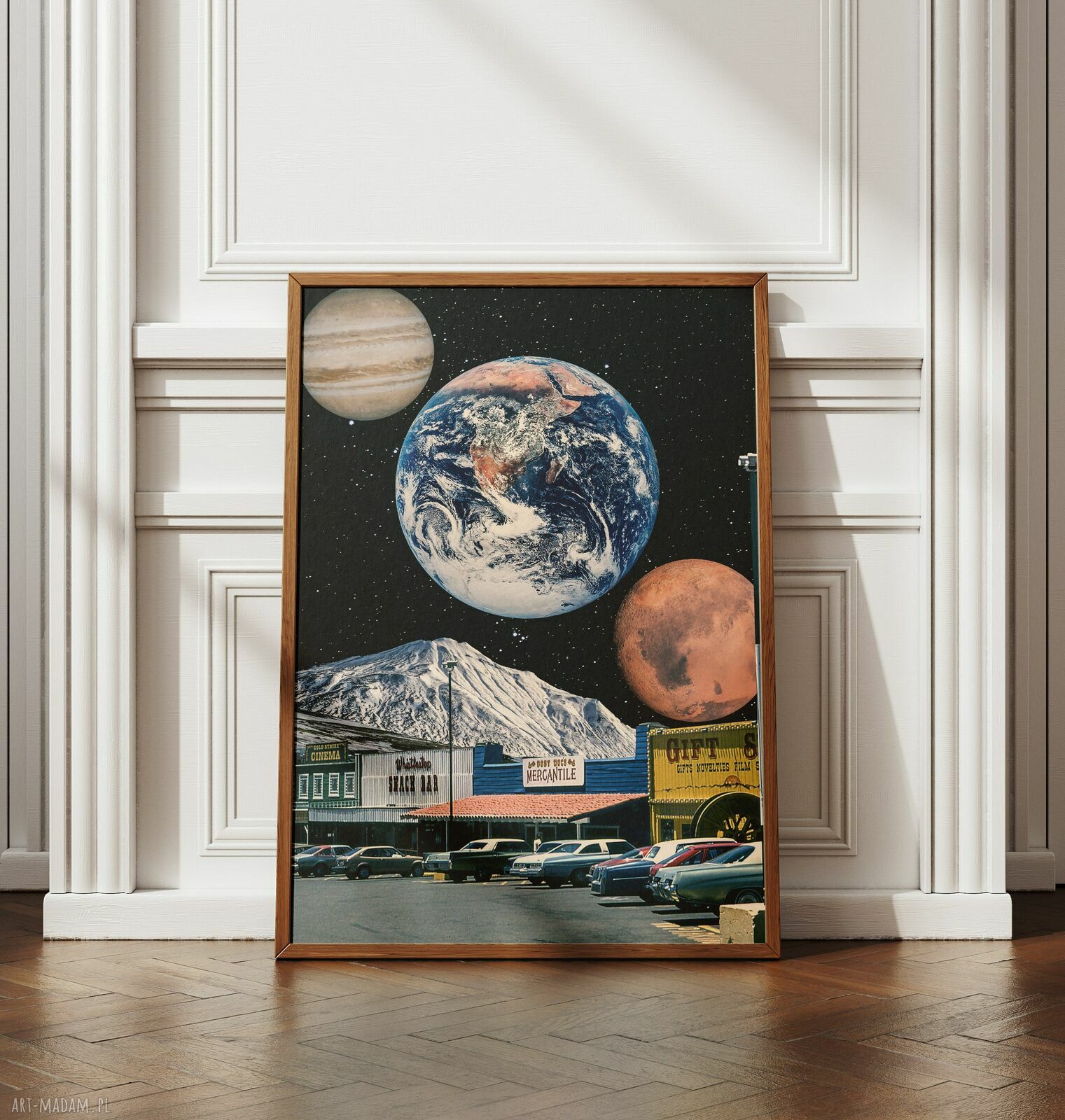 Plakat „Amerykański Sen” 50x70 cm - surrealistyczny kolaż vintage USA